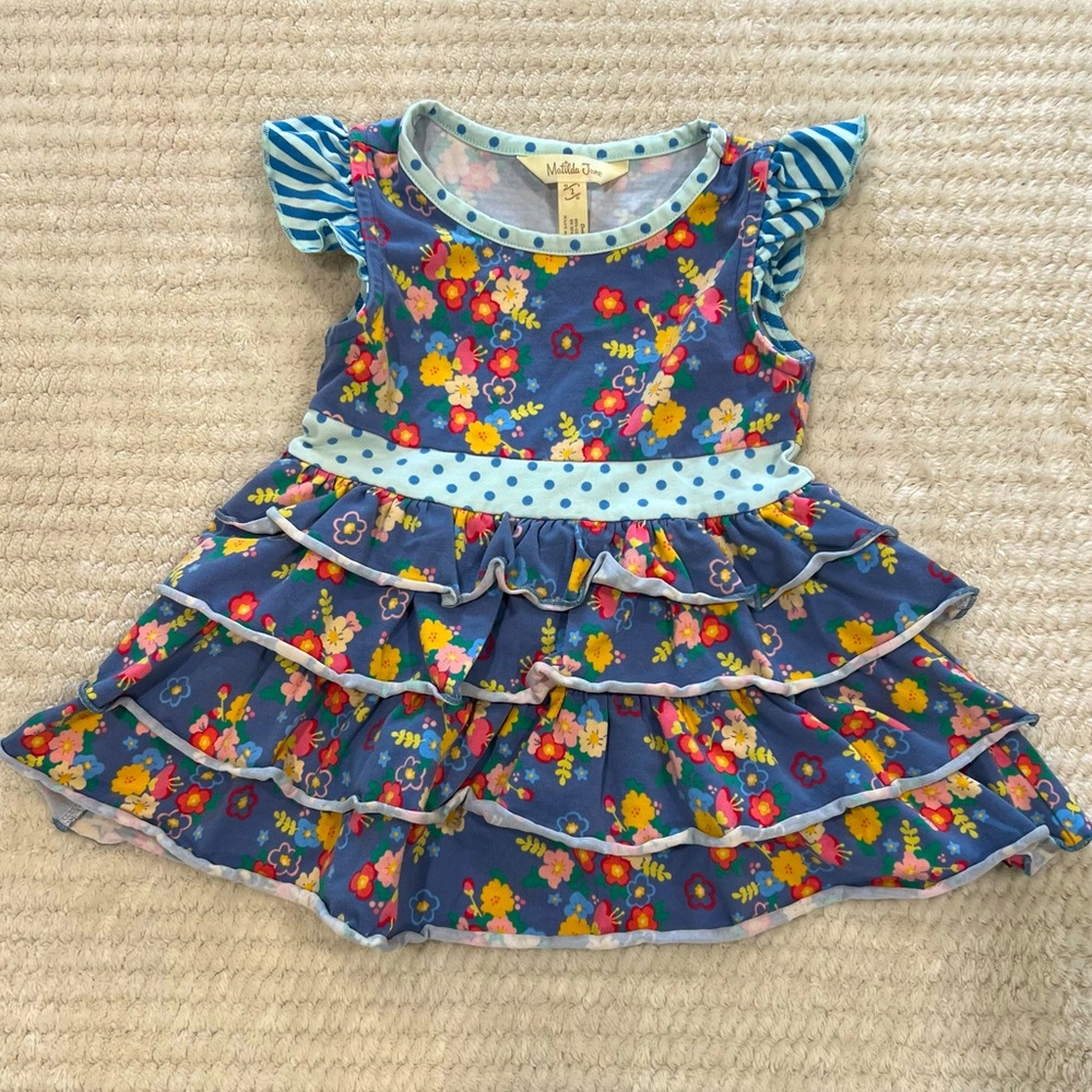 Matilda Jane Floral Ruffle Dress Size 2